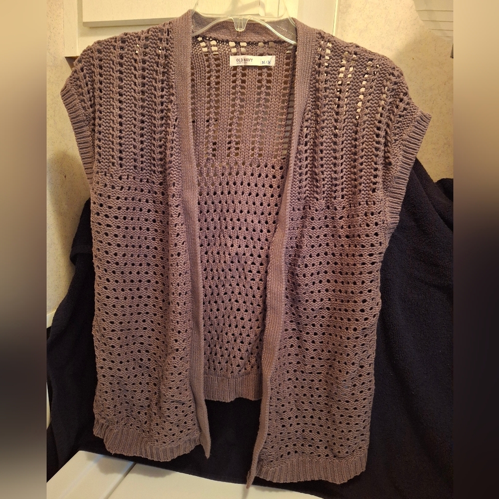 Old Navy Women's Taupe Open Knit Cardigan